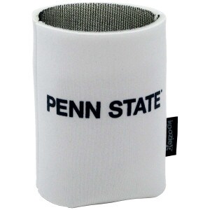 white can Koozie with navy Penn State